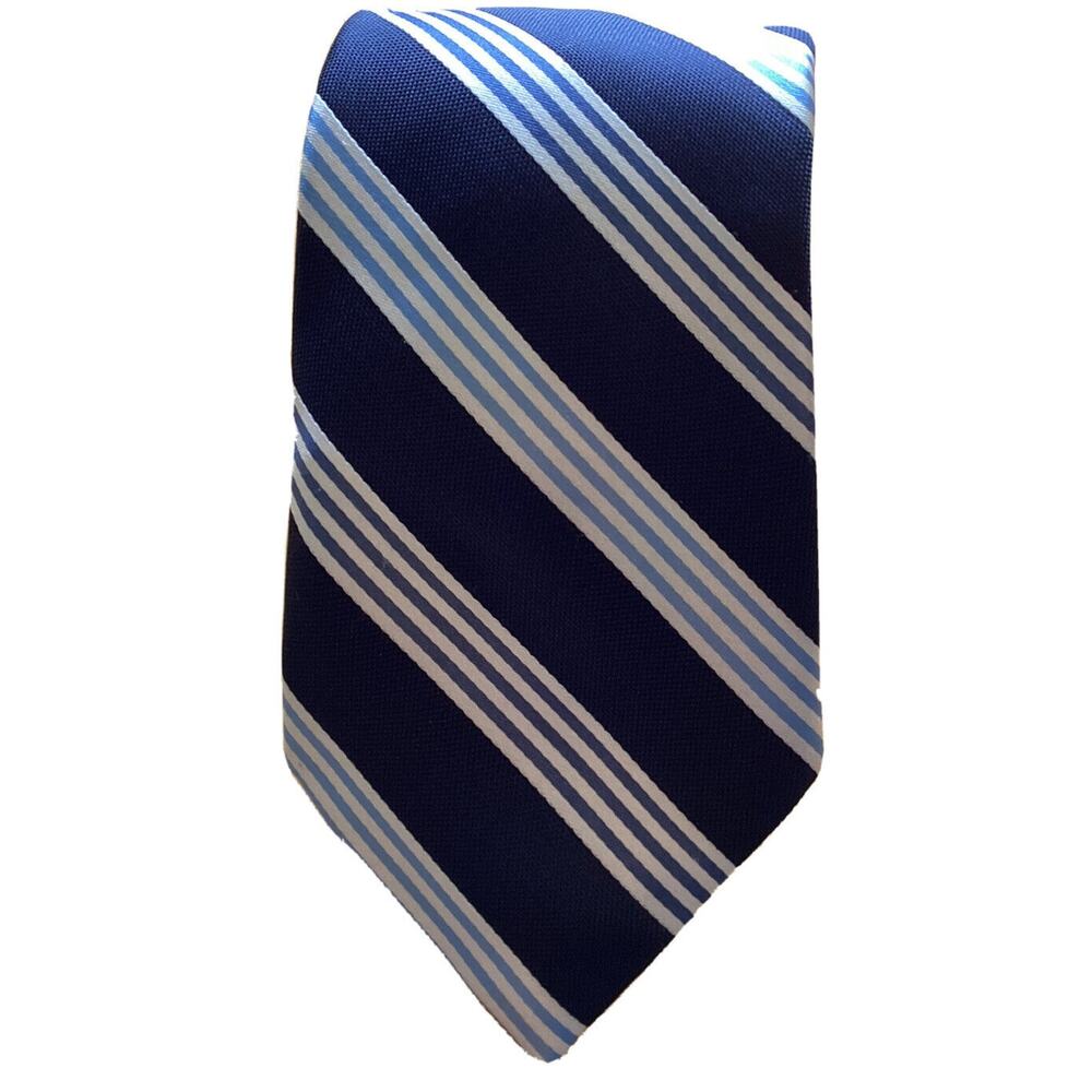 IZOD Men’s Tie blue white striped 3.5” mens Designer Necktie Tie